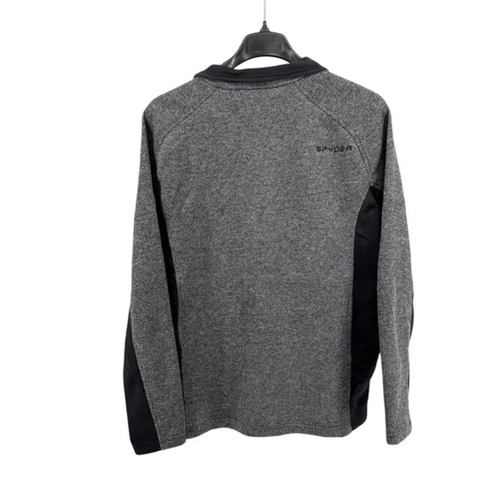 Spyder Outbound Mens XL Pre-Owned‎ Gray Black 1/4 Zip Fleece Pullover Jacket Top